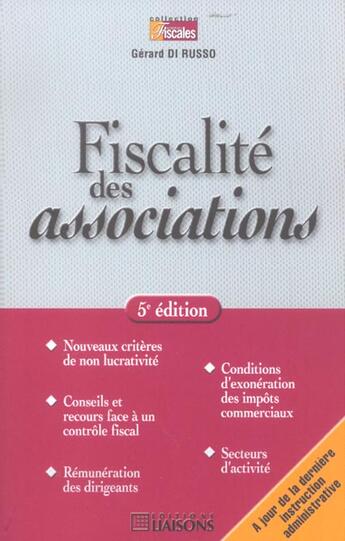 Couverture du livre « Fiscalite des associations 5eme edition » de Di Russo aux éditions Liaisons