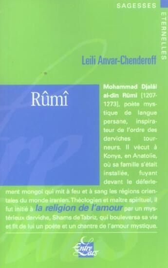 Couverture du livre « Rumi » de Leili Anvar aux éditions Medicis Entrelacs