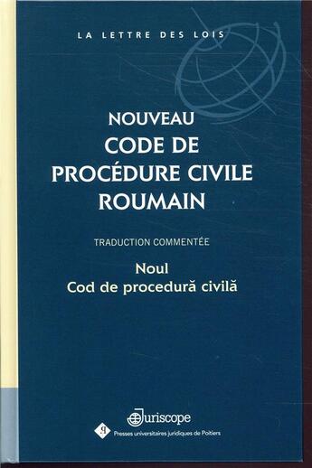 Couverture du livre « Nouveau code de procédure civile roumain » de  aux éditions Universite De Poitiers