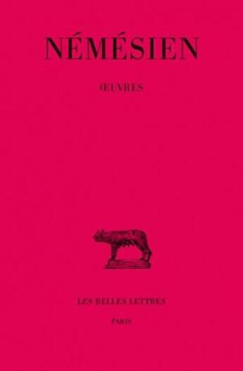 Couverture du livre « Oeuvres » de Nemesien aux éditions Belles Lettres