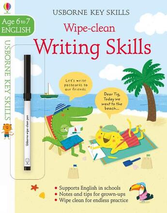 Couverture du livre « Key skills wipe-clean - writing skills - age to 6-7 » de Young/Cabrol aux éditions Usborne