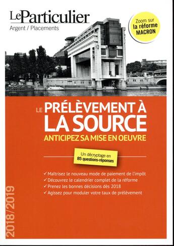 Couverture du livre « Le prélèvement à la source (édition 2018/2019) » de  aux éditions Le Particulier