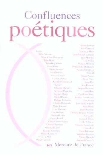 Couverture du livre « Confluences poetiques » de  aux éditions Mercure De France