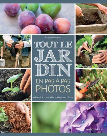 Couverture du livre « Tout le jardin en pas à pas ; photos » de Armelle Brehamet-Cottenceau aux éditions Rustica