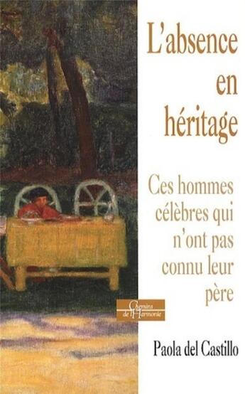 Couverture du livre « L'absence en héritage ; ces hommes célèbres qui n'ont pas connu leur père » de Paola Del Castillo aux éditions Dervy