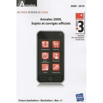 Couverture du livre « Annales atout ; sujets et corrigés officiels (édition 2009/2010) » de  aux éditions Espace Grandes Ecoles