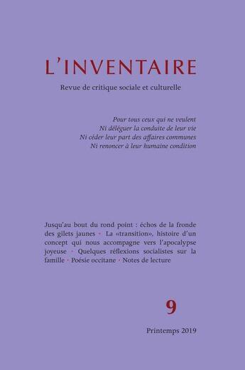 Couverture du livre « Inventaire n 9 » de  aux éditions La Lenteur