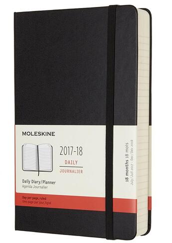 Couverture du livre « Agenda 2018 mois journalier noir rigide (édition 2017/2018) » de  aux éditions Moleskine