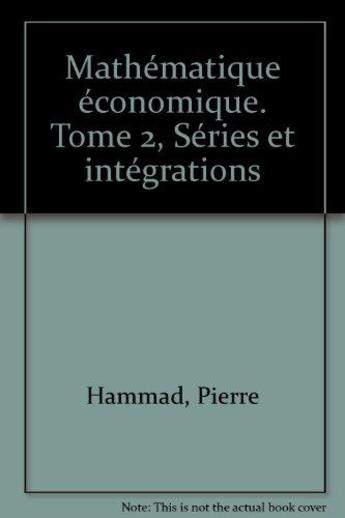 Couverture du livre « Mathematique economique » de Hammad aux éditions Cujas