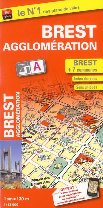 Couverture du livre « Brest ; agglomération ; Brest + 7 communes » de  aux éditions Blay Foldex