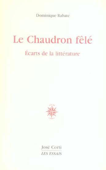 Couverture du livre « Chaudron fele » de Dominique Rabate aux éditions Corti