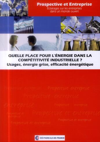 Couverture du livre « Quelle place pour l'énergie dans la compétitivité industrielle ; usages, énergie grise, efficacité énergétique » de Mathieu Bordigoni et Marc Berthou aux éditions Cci Paris