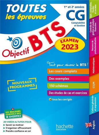 Couverture du livre « Objectif BTS ; toutes les épreuves ; BTS CG, 1re et 2e années (édition 2023) » de Bonnefous/Leccia aux éditions Hachette Education