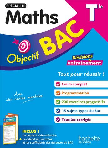 Couverture du livre « Objectif bac : Spécialité Maths ; Terminale ; Révisions & entraînement » de Eric Barbazo et Nadine Billa aux éditions Hachette Education