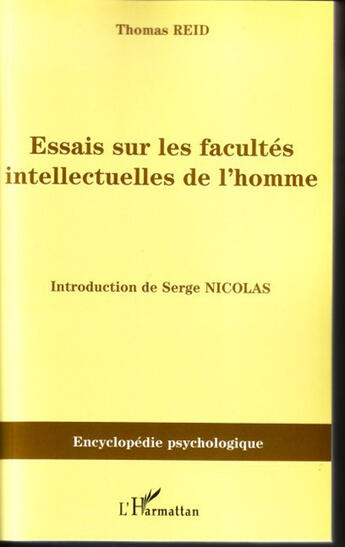 Couverture du livre « Essais sur les facultés intellectuelles de l'homme » de Thomas Reid aux éditions L'harmattan