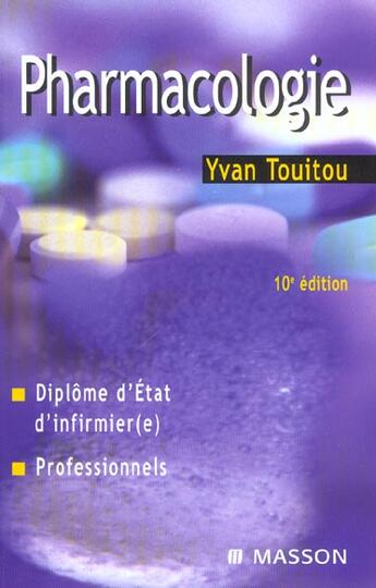 Couverture du livre « Pharmacologie » de Yvan Touitou aux éditions Elsevier-masson