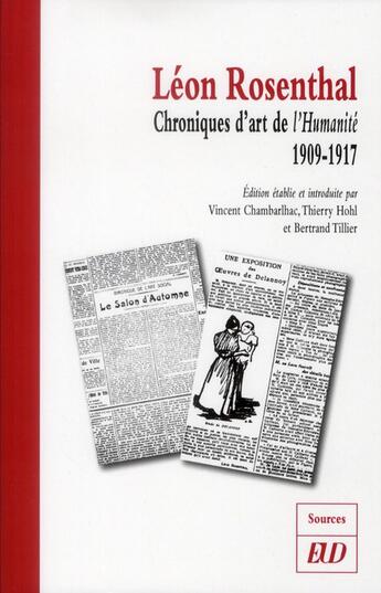 Couverture du livre « Leon rosenthal » de Chambarlac/Hohl aux éditions Pu De Dijon