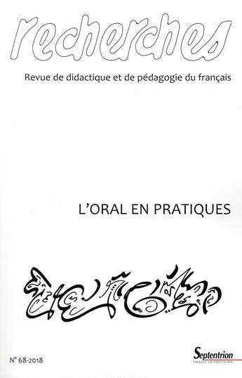 Couverture du livre « L oral en pratiques » de  aux éditions Pu Du Septentrion