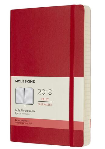 Couverture du livre « Agenda 2018 journalier grand format souple rouge » de  aux éditions Moleskine