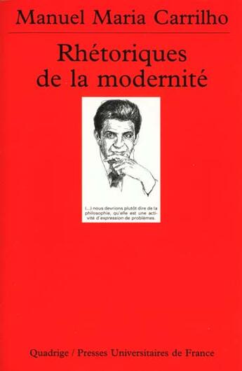 Couverture du livre « Rhetoriques de la modernite n.299 » de Carrilho M.M. aux éditions Puf