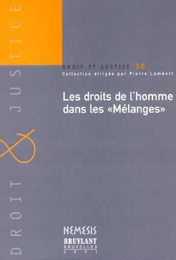 Couverture du livre « Les droits de l'homme dans les melanges » de  aux éditions Bruylant