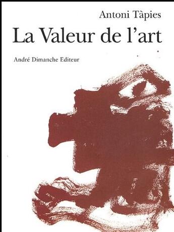 Couverture du livre « La valeur de l'art » de A Preciser aux éditions Actes Sud