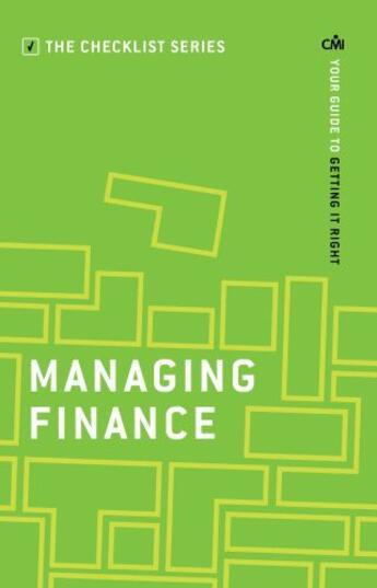 Couverture du livre « Managing Finance » de Cmi aux éditions Profile Digital