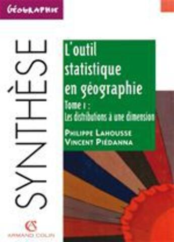 Couverture du livre « L'outil statistique en géographie » de Lahousse aux éditions Armand Colin