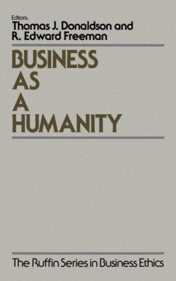 Couverture du livre « Business As a Humanity » de Thomas Donaldson aux éditions Oxford University Press Usa