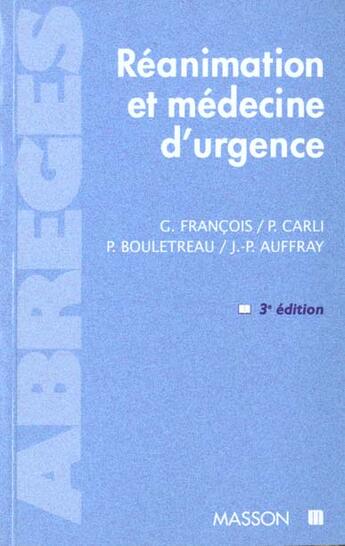 Couverture du livre « Reanimation et medecine d'urgence » de Francois aux éditions Elsevier-masson