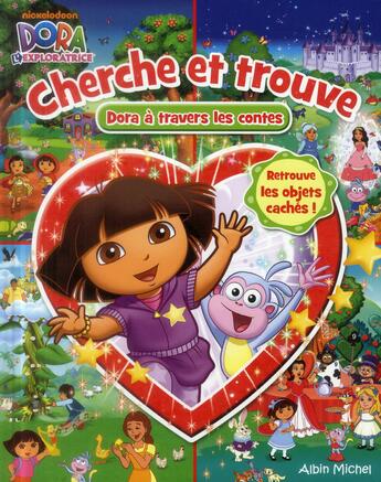 Couverture du livre « Cherche et trouve ; Dora à travers les contes » de  aux éditions Albin Michel