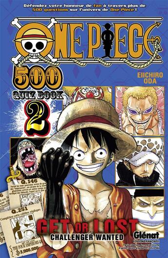 Couverture du livre « One Piece : quiz book Tome 2 » de Eiichiro Oda aux éditions Glenat