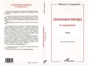 Couverture du livre « L'etonnement poetique - un regard foudroye - essai » de Maurice Couquiaud aux éditions L'harmattan