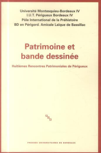 Couverture du livre « Patrimoine et bande dessinee » de Audrerie Dom aux éditions Pu De Bordeaux