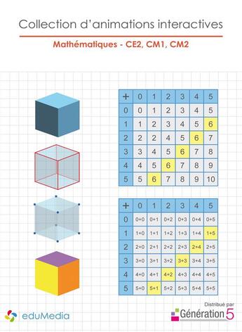 Couverture du livre « Mathematiques Ce1-Cm1-Cm2 - Animations Interactives » de Edumedia aux éditions Generation 5