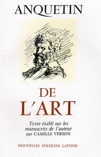 Couverture du livre « De l'art » de Anquetin aux éditions Nel