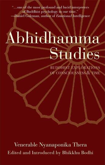 Couverture du livre « Abhidhamma Studies » de Nyanaponika Jean aux éditions Wisdom Publications