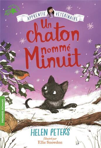 Couverture du livre « Jasmine, l'apprentie vétérinaire Tome 3 : un chaton nommé minuit » de Helen Peters et Ellie Snowdon aux éditions Gallimard-jeunesse