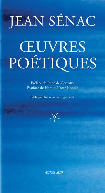 Couverture du livre « Oeuvres poétiques » de Jean Senac aux éditions Actes Sud