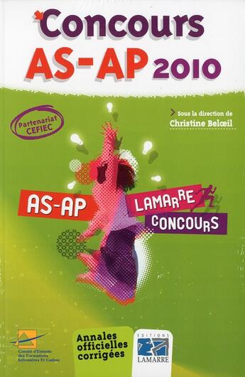 Couverture du livre « Pack concours as ap 2010 2011 » de  aux éditions Lamarre