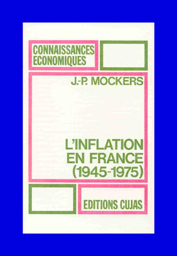 Couverture du livre « L'inflation en france » de Jean-Pierre Mockers aux éditions Cujas