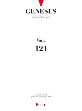 Couverture du livre « Geneses, n.121 (2020-4) » de  aux éditions Belin