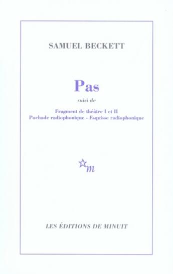 Couverture du livre « Pas ; quatre esquisses » de Samuel Beckett aux éditions Minuit