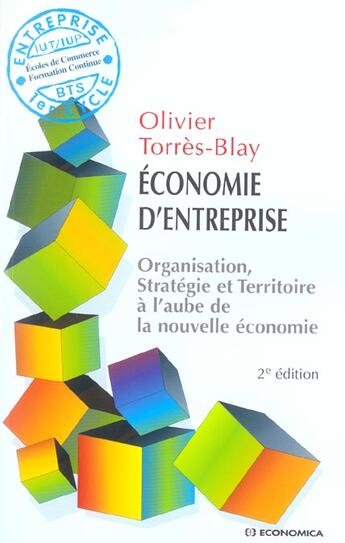 Couverture du livre « ECONOMIE D'ENTREPRISE (2e édition) » de Torres-Blay/Olivier aux éditions Economica