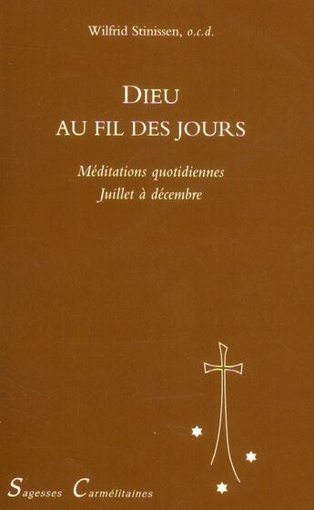 Couverture du livre « Dieu au fil des jours » de Stinissen W aux éditions Carmel