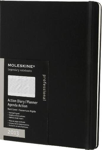 Couverture du livre « Agenda semainier vertical 2013 ; action note ; rigide noir » de Moleskine aux éditions Moleskine Papet