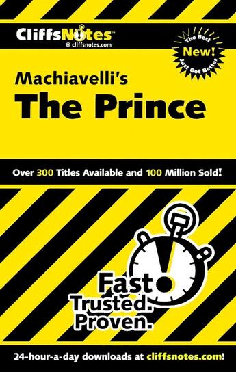 Couverture du livre « CliffsNotes on Machiavelli's The Prince » de Magedanz Stacy aux éditions Houghton Mifflin Harcourt