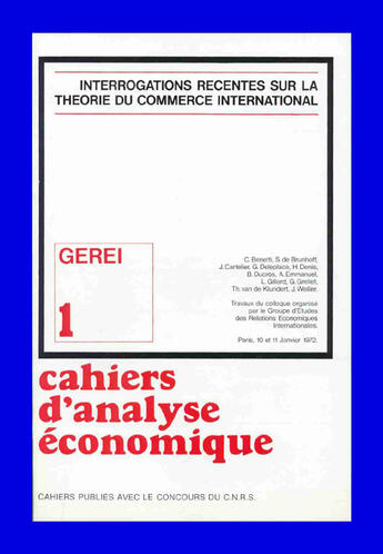 Couverture du livre « Interrogations récentes sur la théorie du commerce international » de Albert Aftalion aux éditions Cujas