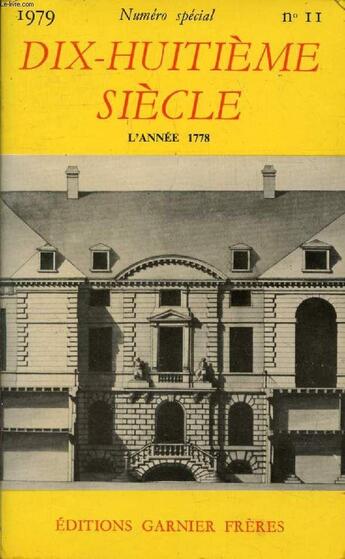 Couverture du livre « Dhs 1979 - numero 11 - l'annee 1778 » de  aux éditions La Decouverte