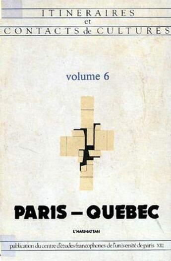 Couverture du livre « Paris-quebec » de  aux éditions L'harmattan